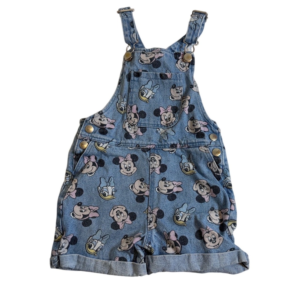 Disney Primark Girls Minnie Mouse Daisy Duck Denim Shortalls Overalls 3-4Y - Picture 2 of 12